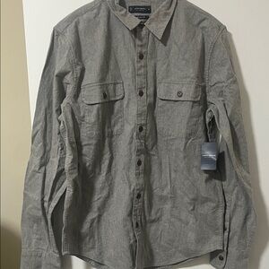 NWT - Lucky Brand Heavy Flannel Gray Button-Up Shirt